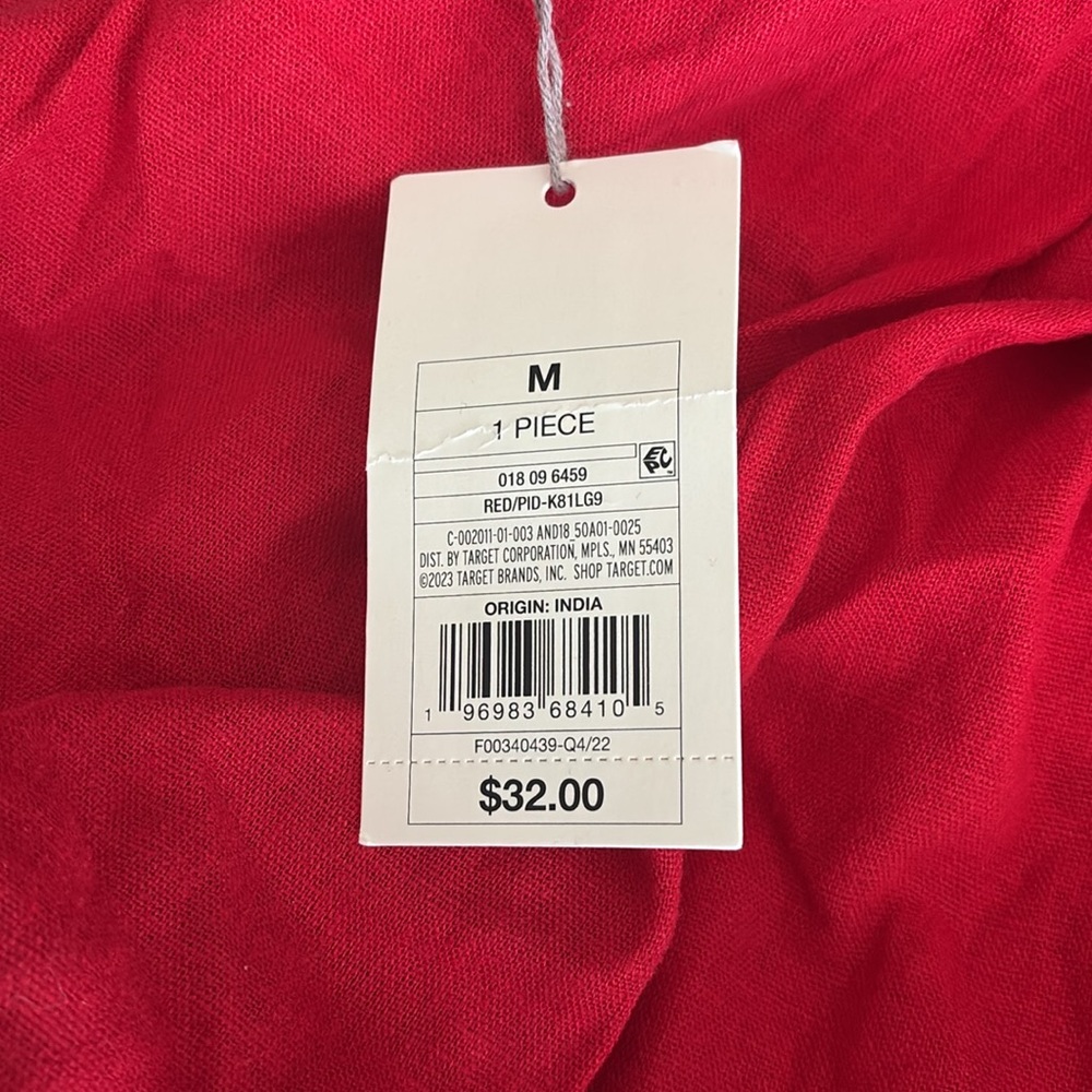 NWT tomato red linen blend cutout out maxi